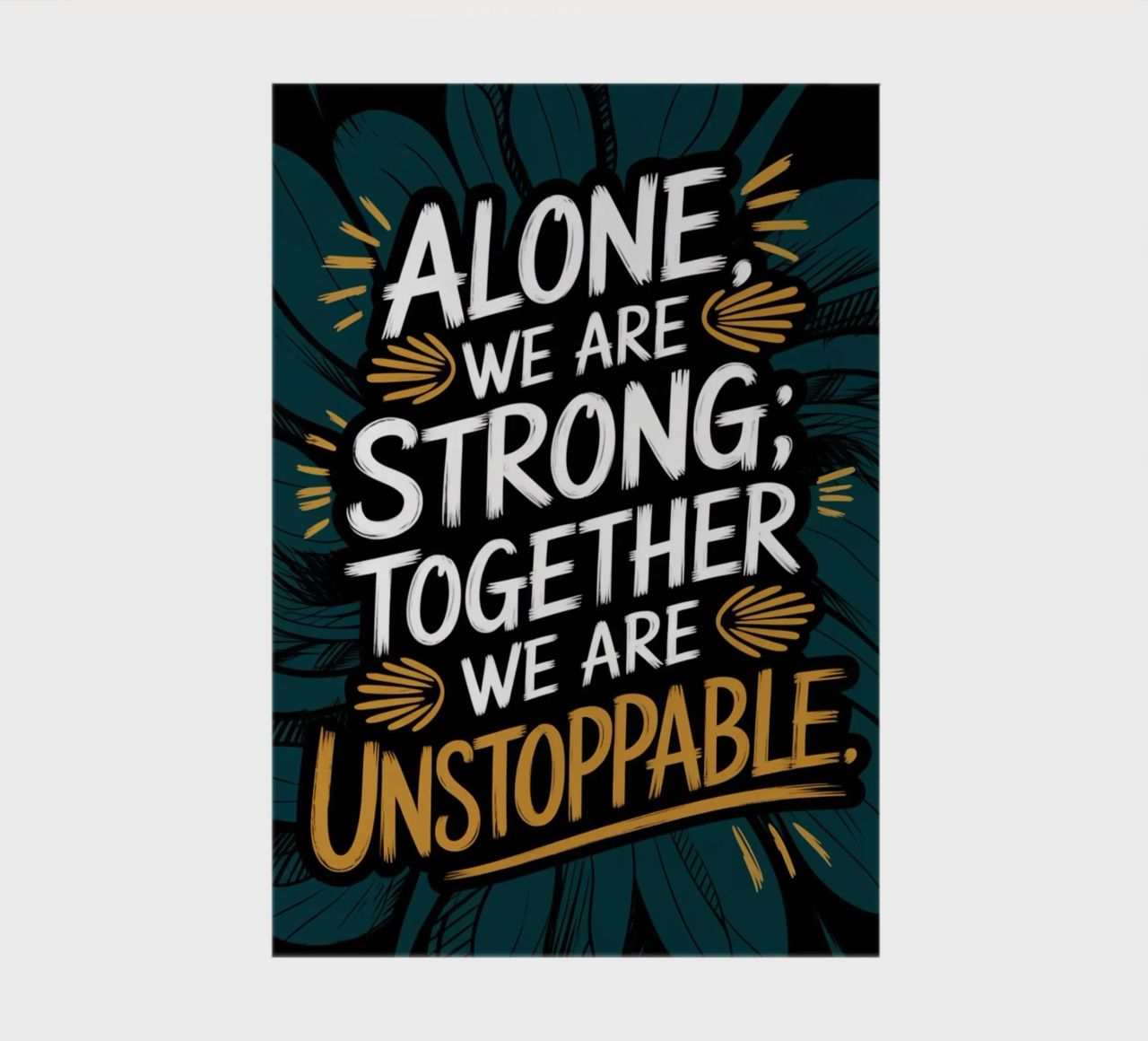 ALONE, WE ARE STRONG; TOGETHER, WE ARE UNSTOPPABLE notebook by logic