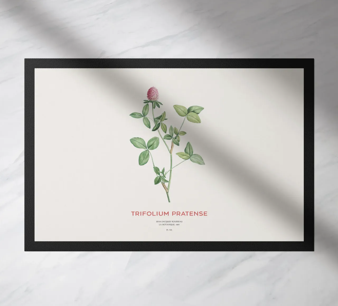 Rotklee oder Trifolium pratense Fußmatte von Vintagrafica