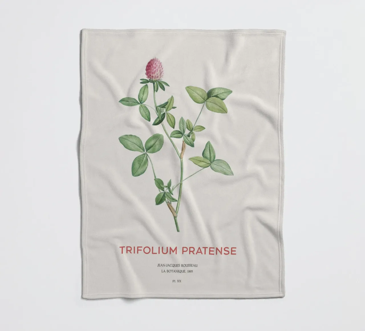 Rotklee oder Trifolium pratense Fleecedecke von Vintagrafica
