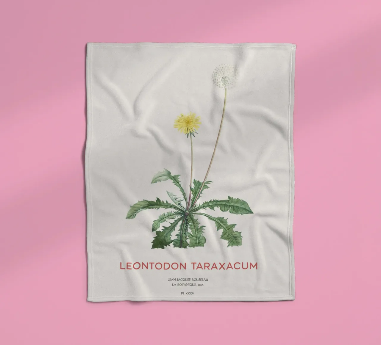 Löwenzahn oder Leontodon taraxacum Fleecedecke von Vintagrafica