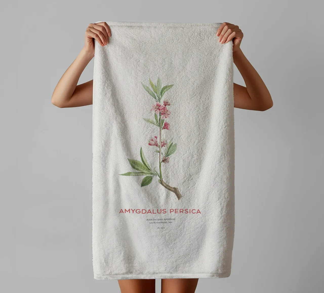Pfirsichblüten oder Amygdalus persica Handtuch von Vintagrafica