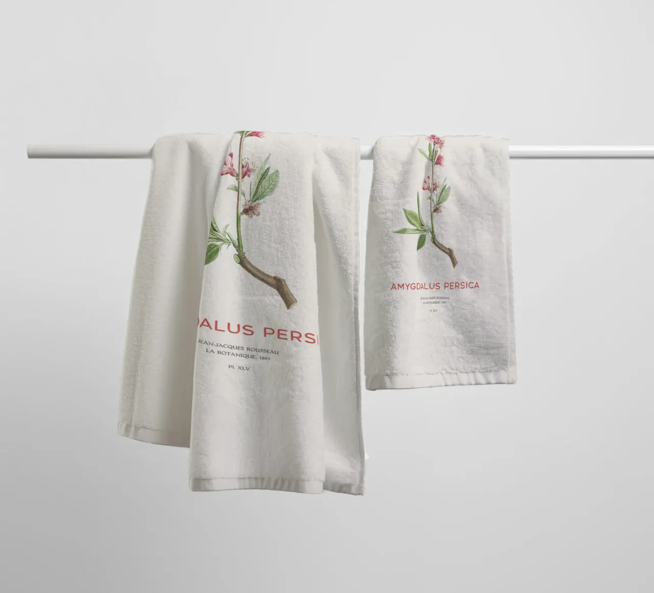 Pfirsichblüten oder Amygdalus persica Handtuch von Vintagrafica