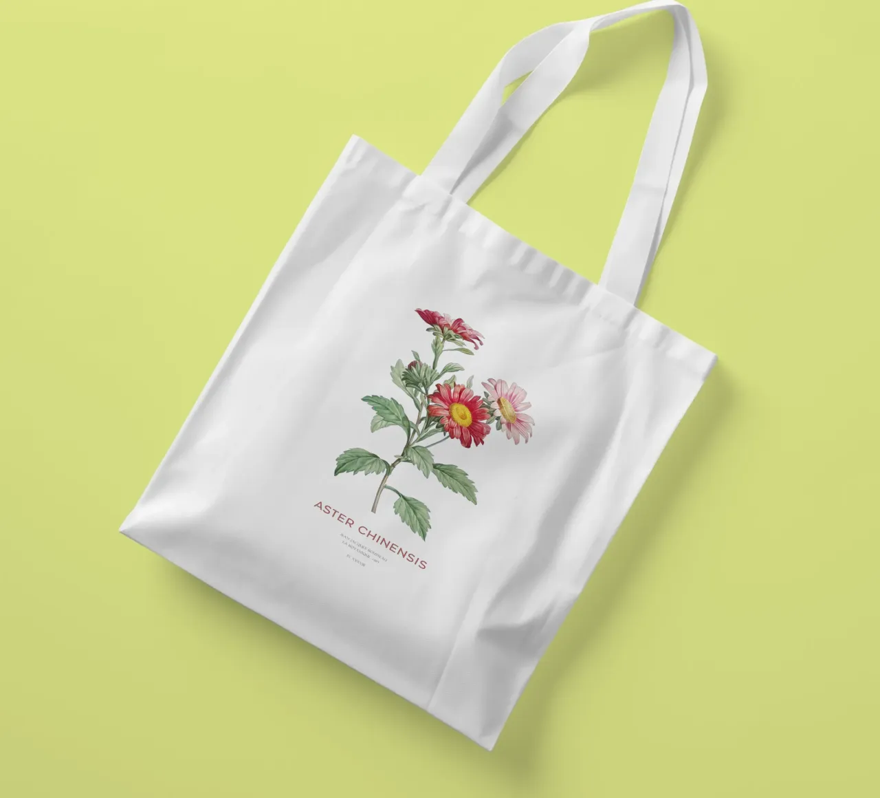 China aster or Callistephus chinensis tote bag by Vintagrafica