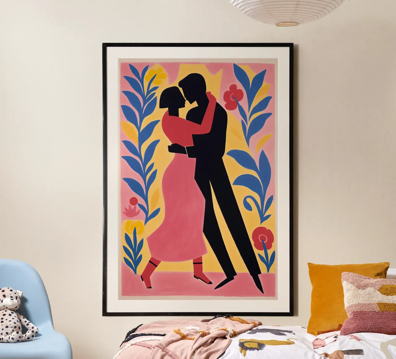 Coppia di ballerini in stile boho poster con telaio in legno da Autofocus