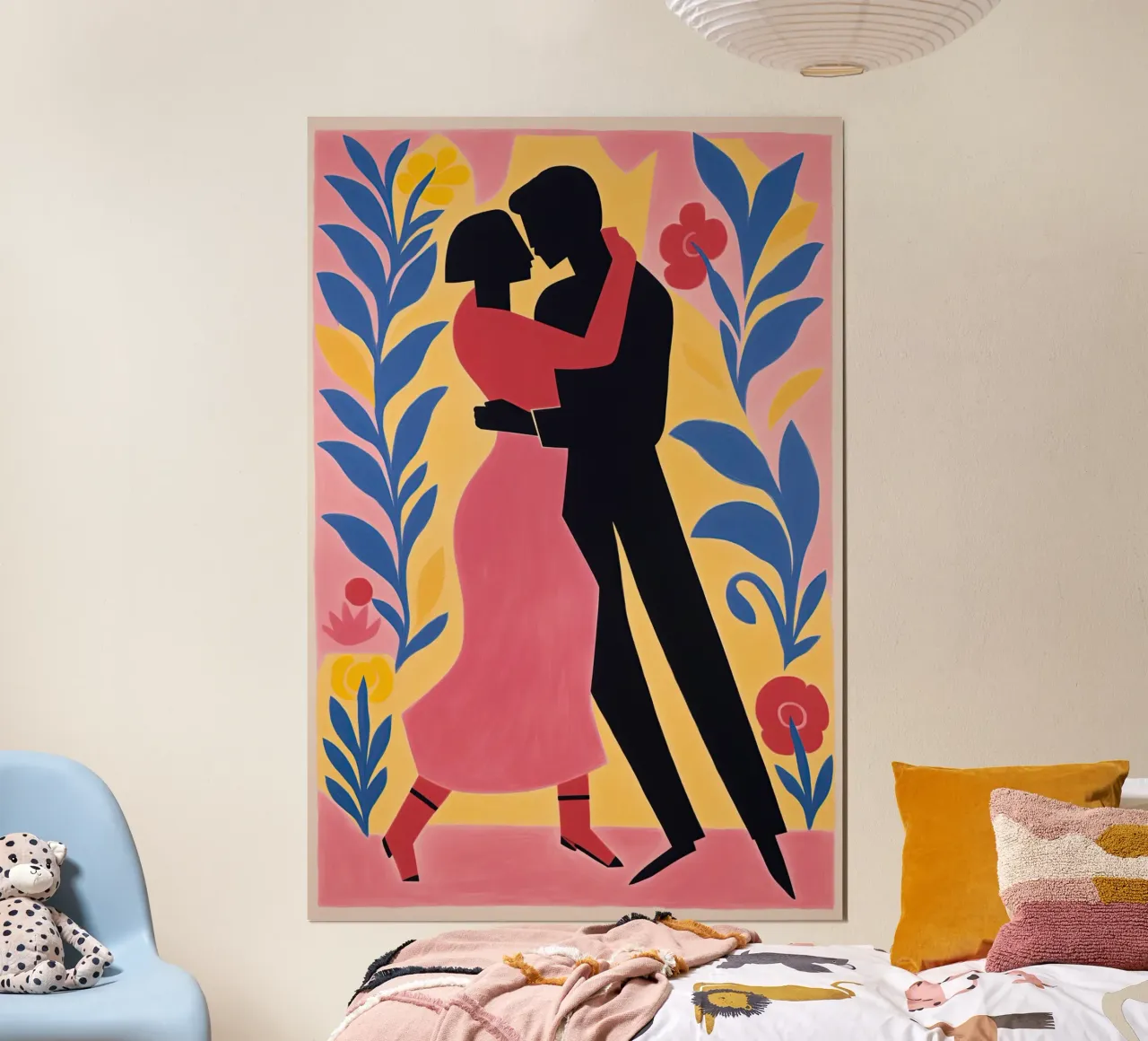 Coppia di ballerini in stile boho poster con telaio in legno da Autofocus