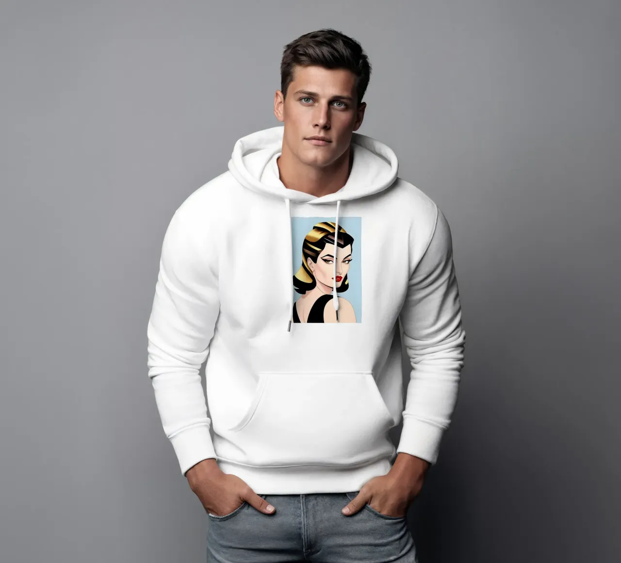 Moda retro glam felpa con cappuccio da ART DECO