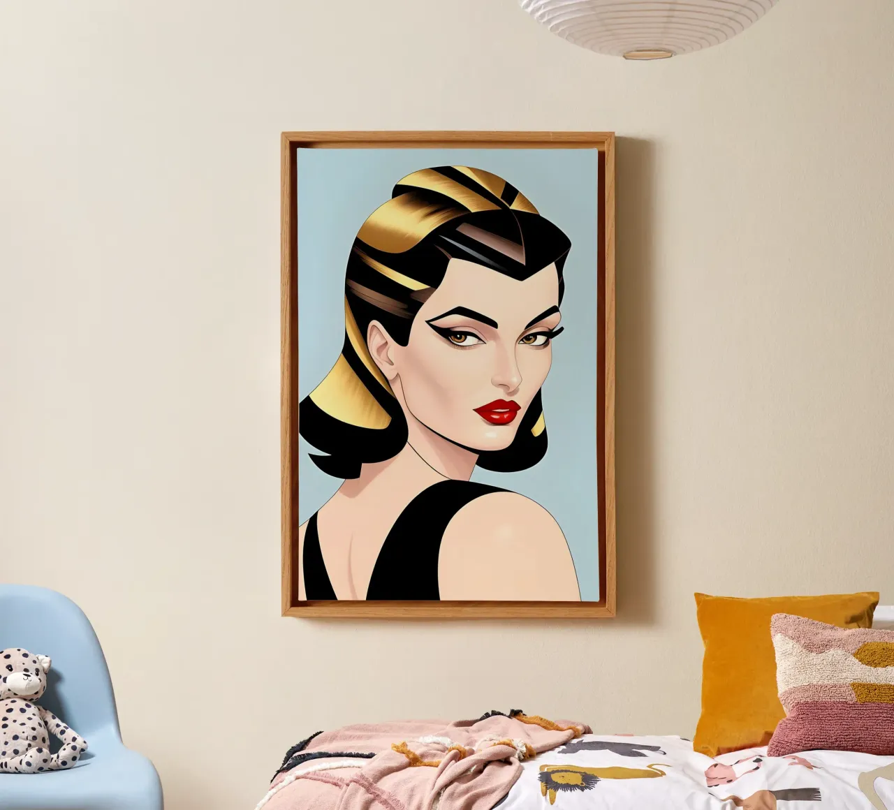 Moda retro glam tela con Cornice a cassetta da ART DECO