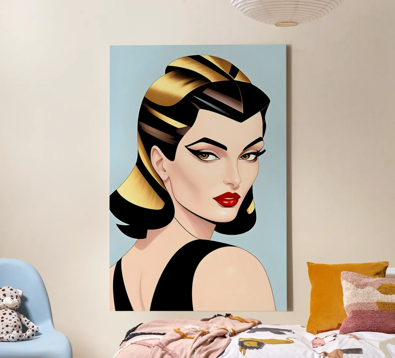 Moda retro glam tela con Cornice a cassetta da ART DECO