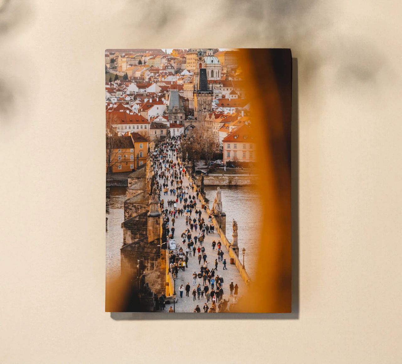 Prague photo - View of Charles Bridge in the evening light notebook by Bold and Retro