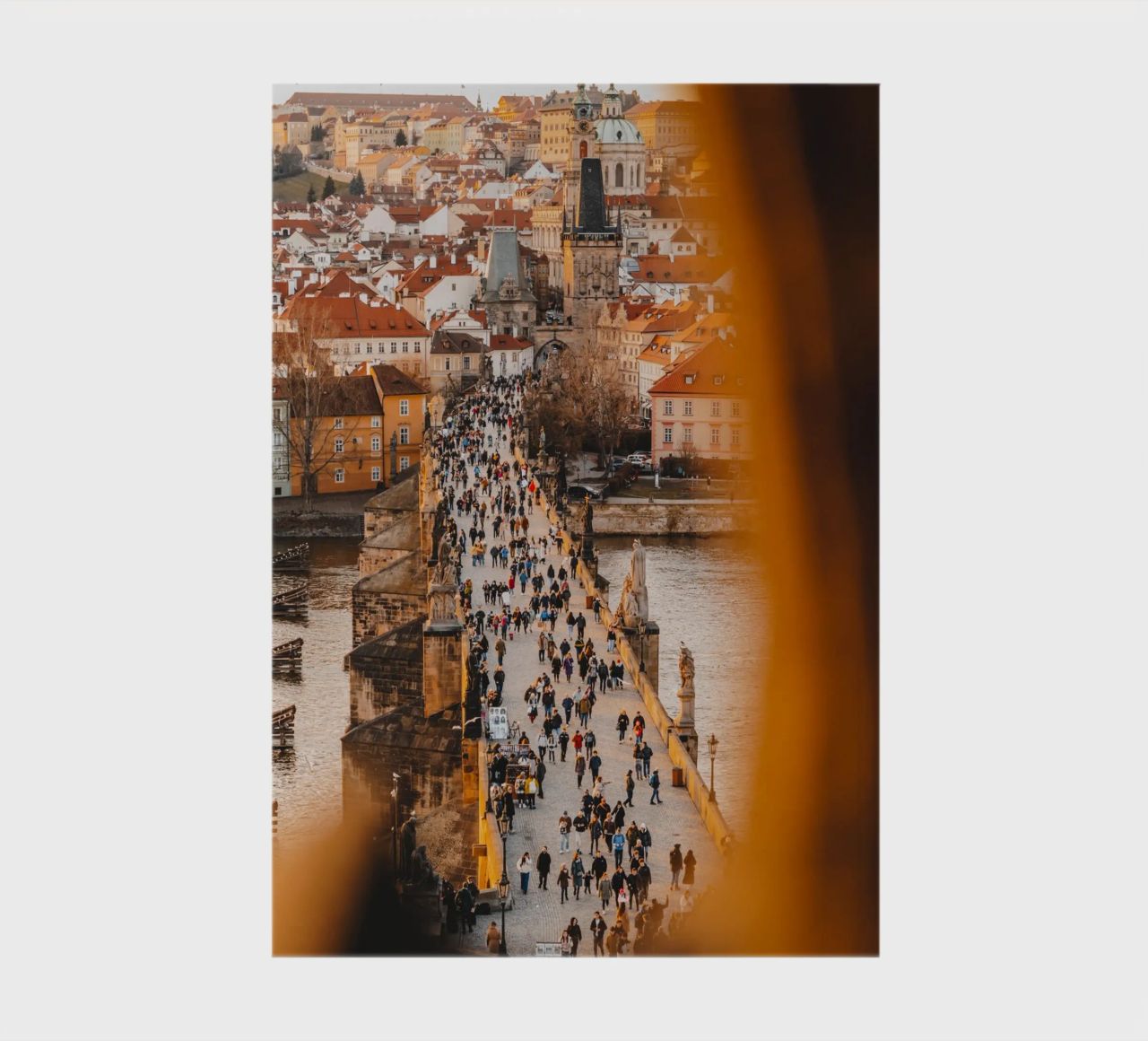 Prague photo - View of Charles Bridge in the evening light notebook by Bold and Retro