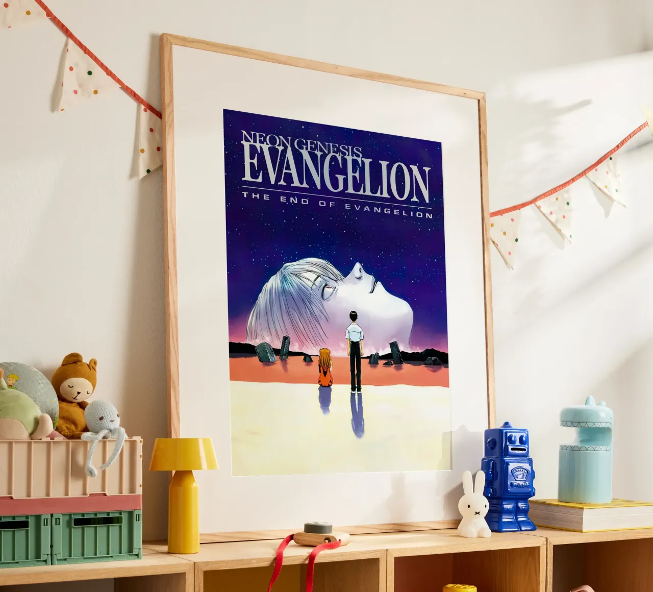 Neon Genesis Evangelion poster con telaio in alluminio da Attaboy Dsgn