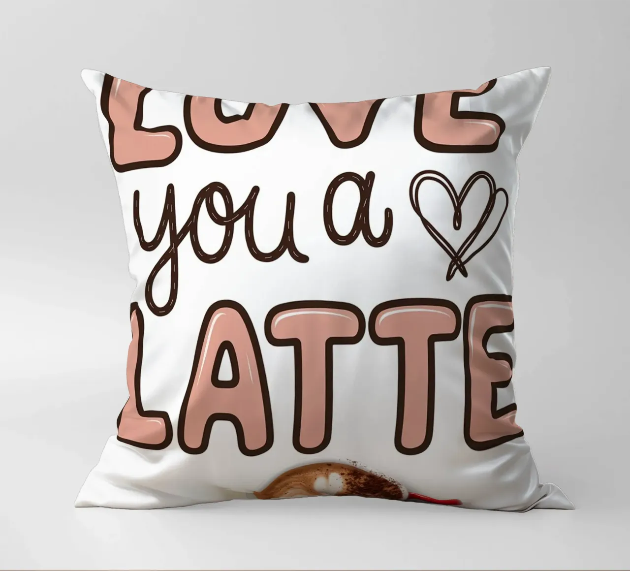 TE QUIERO UN CAFÉ CON LECHE cojín de logic
