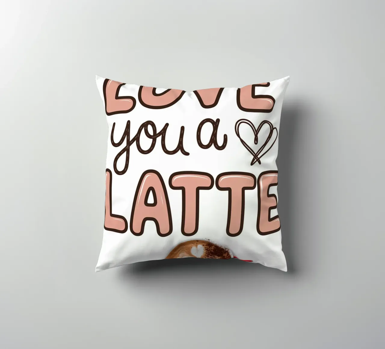 TE QUIERO UN CAFÉ CON LECHE cojín de logic