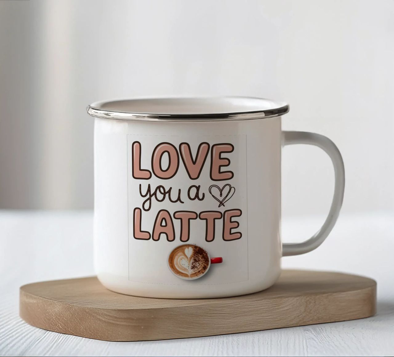 TI AMO UN CAFFÈ MACCHIATO tazza in smalto da logic