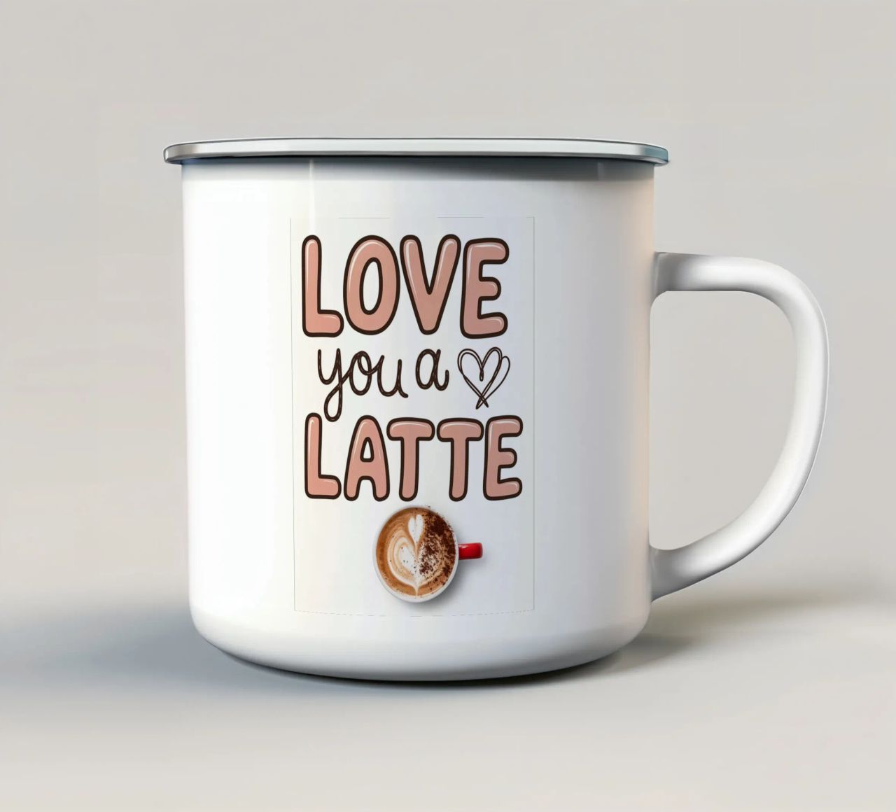 TI AMO UN CAFFÈ MACCHIATO tazza in smalto da logic