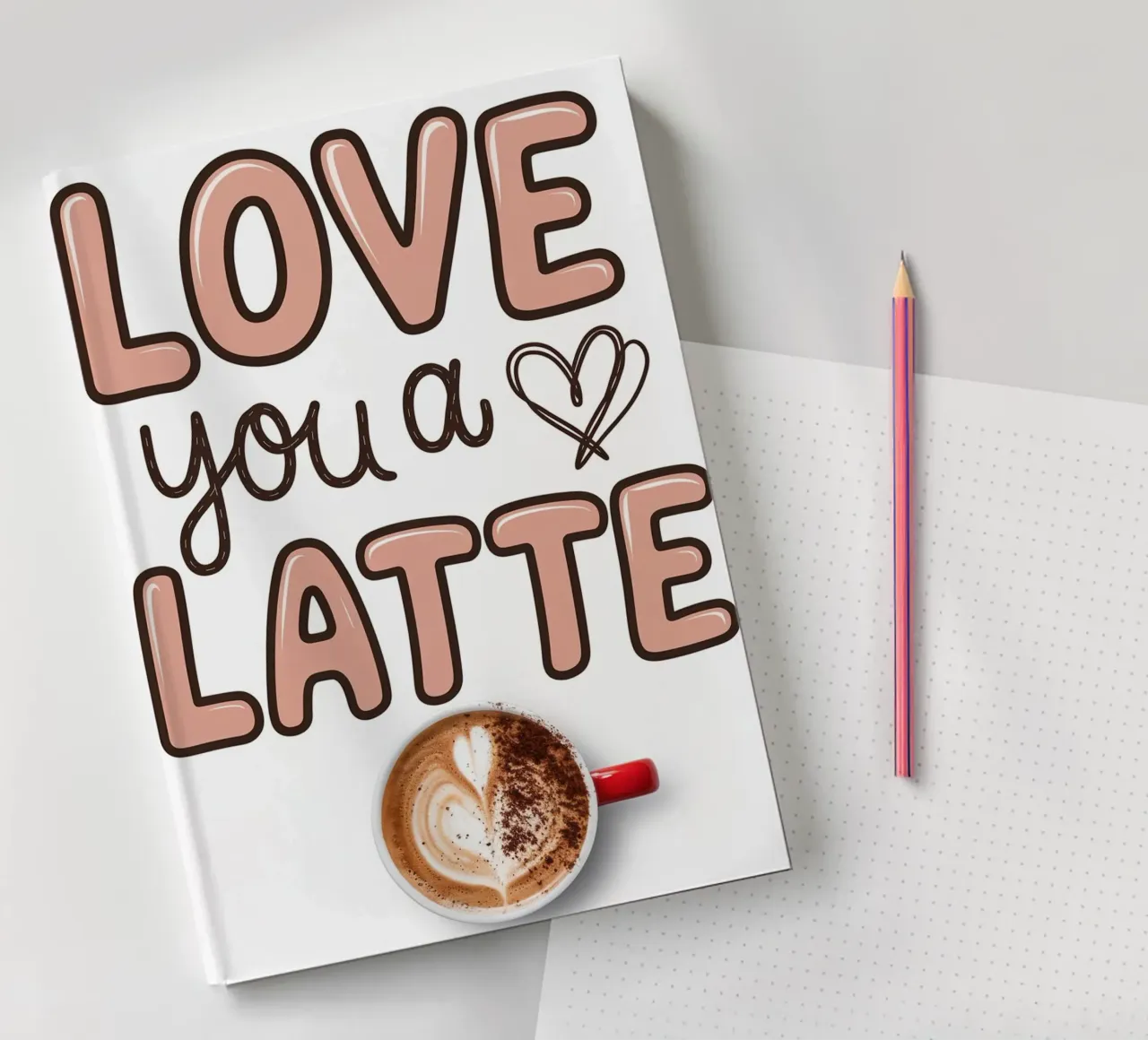 JE T'AIME AVEC UN CAFÉ AU LAIT carnet de notes de logic