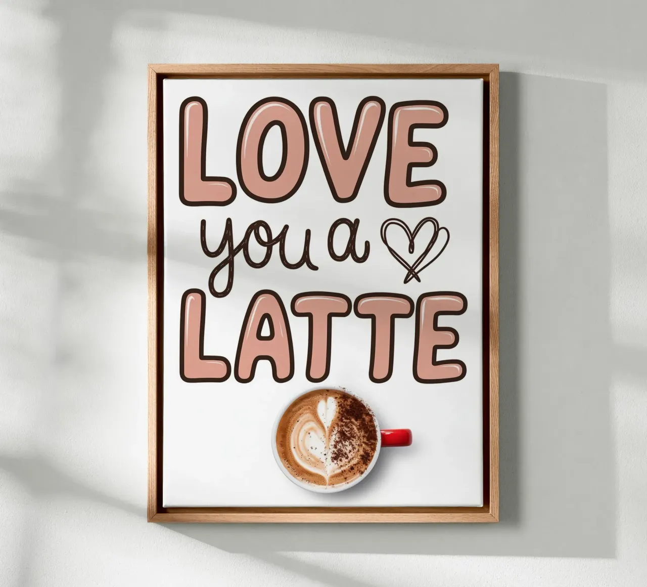 TI AMO UN CAFFÈ MACCHIATO tela con Cornice a cassetta da logic