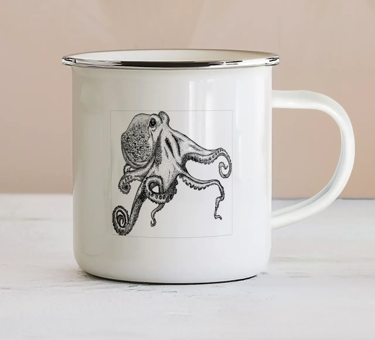 Oktopus tazza in smalto da naturelines