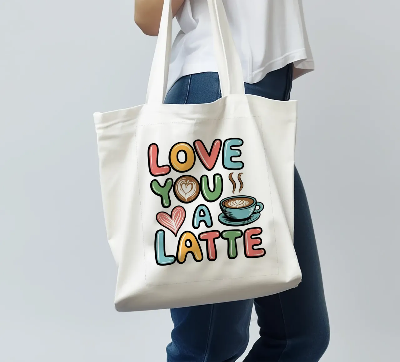 TI AMO UN CAFFÈ MACCHIATO borsa in juta da logic