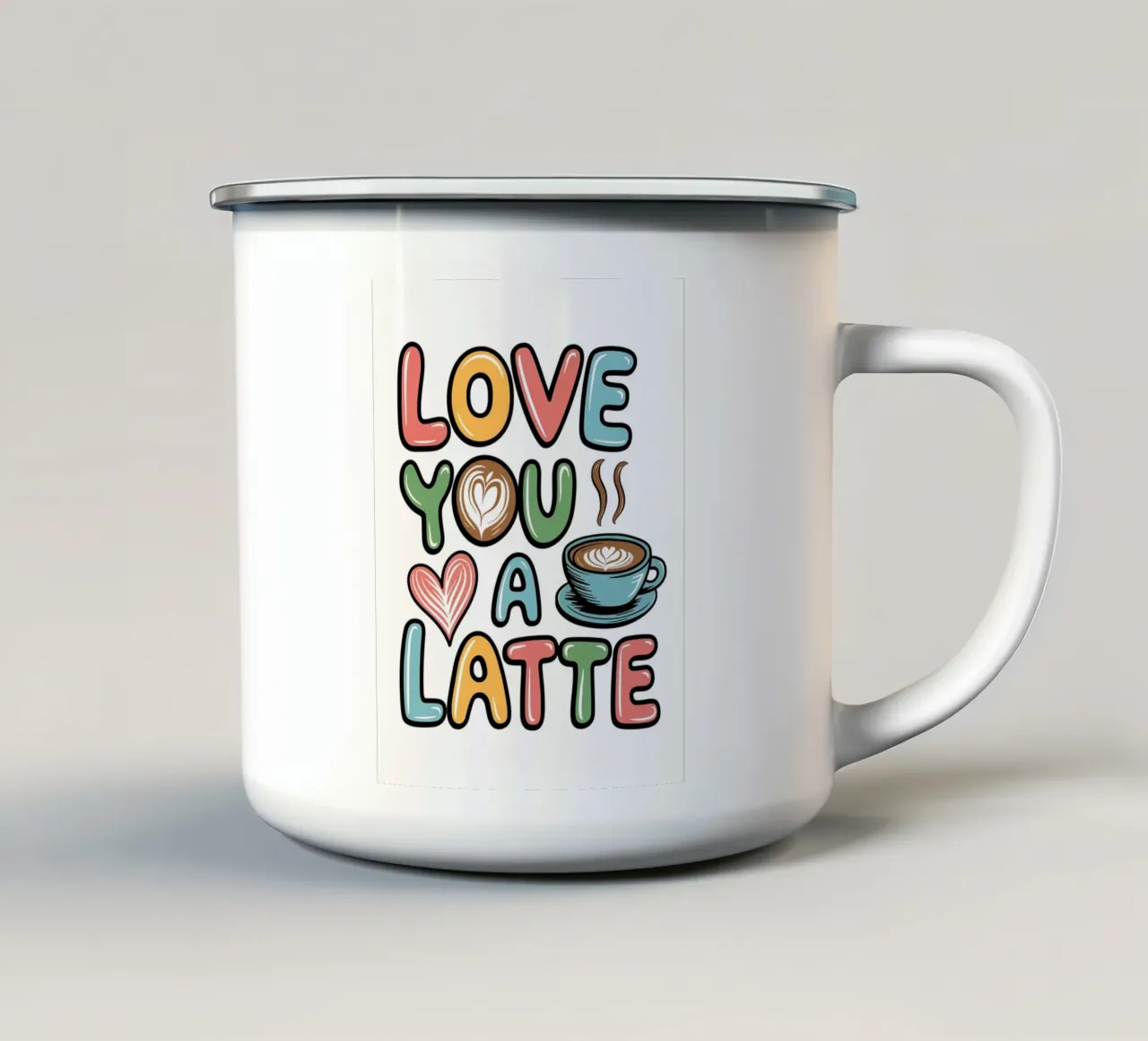 TI AMO UN CAFFÈ MACCHIATO tazza in smalto da logic