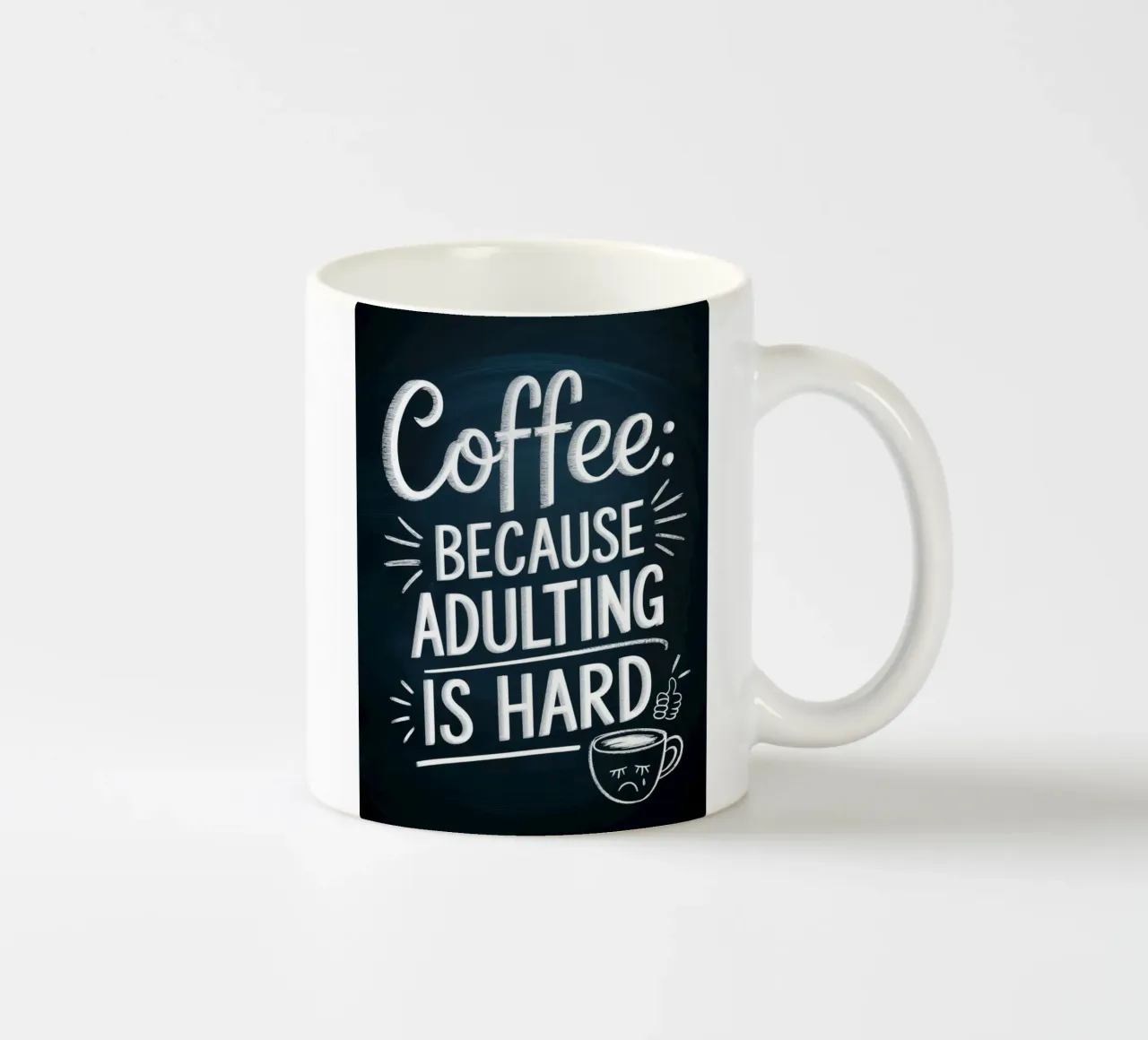 Caffè: Perché essere adulti è difficile tazza in ceramica da logic