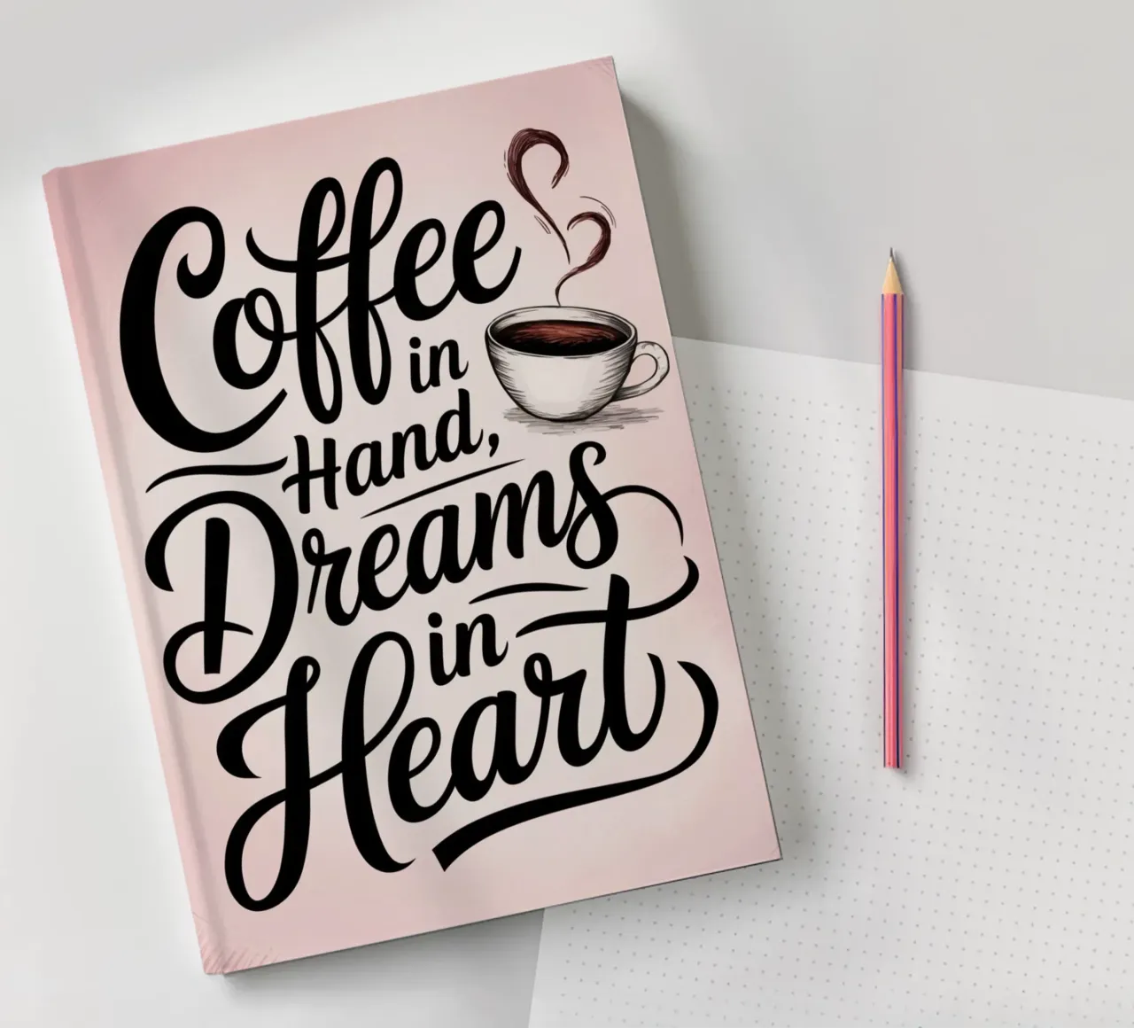 Un café dans la main, des rêves dans le cœur carnet de notes de logic