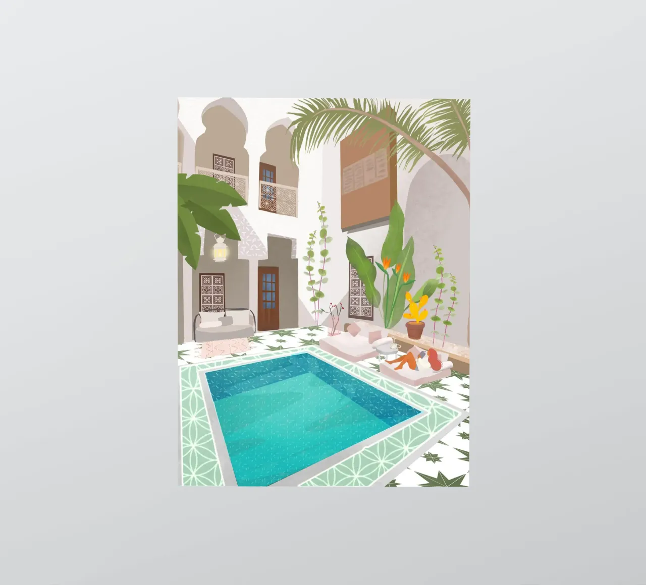 Woman in Riad sticker by PetrArts