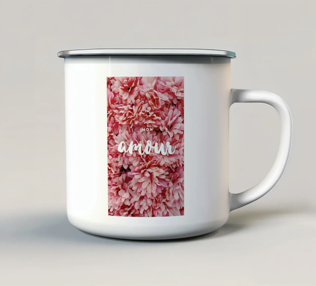 Mon Amour taza de esmalte de Miles of Light