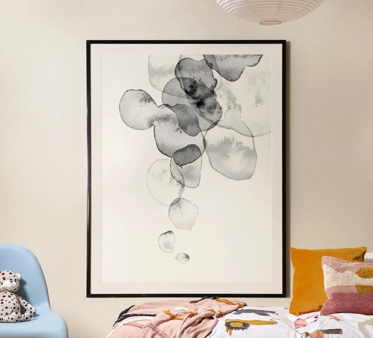 Timeless watercolour art for modern rooms poster with aluminum frame by Kunst und Kontrast