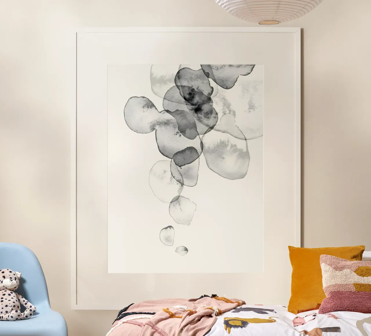 Timeless watercolour art for modern rooms poster with aluminum frame by Kunst und Kontrast