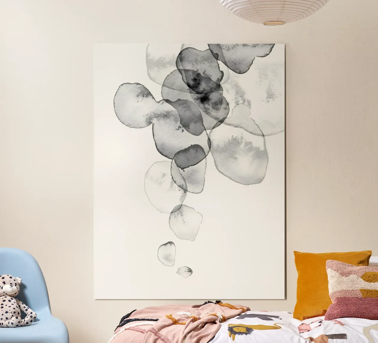 Timeless watercolour art for modern rooms poster with aluminum frame by Kunst und Kontrast