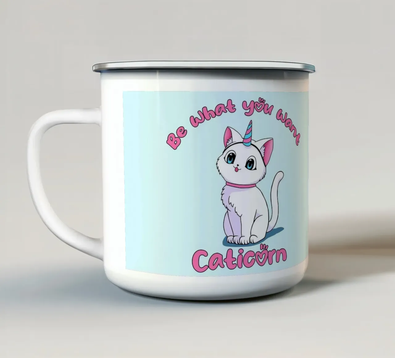 Sii ciò che vuoi Caticorn tazza in smalto da Loobs