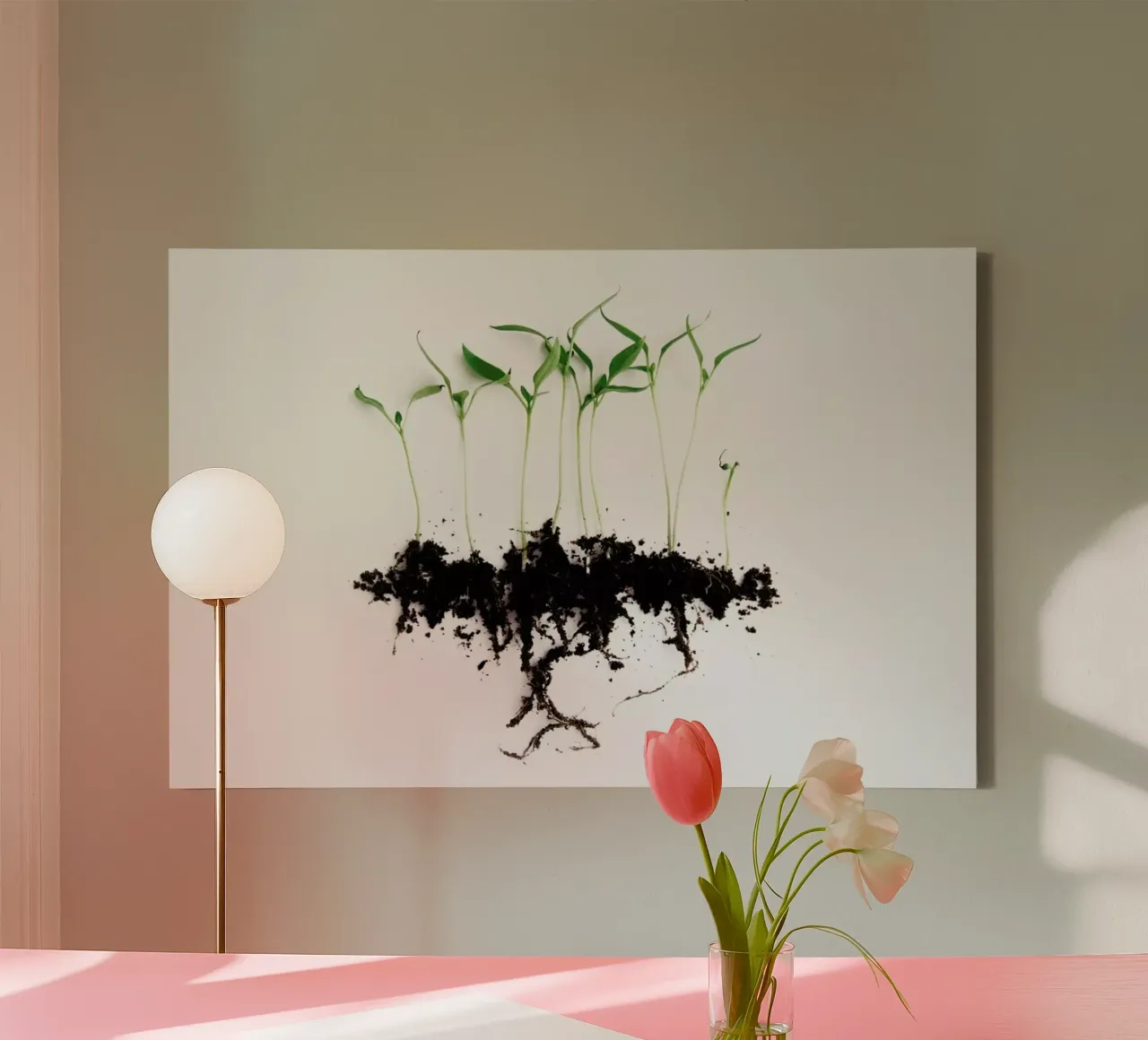Pepper Sprouts tela con Cornice a cassetta da Miles of Light