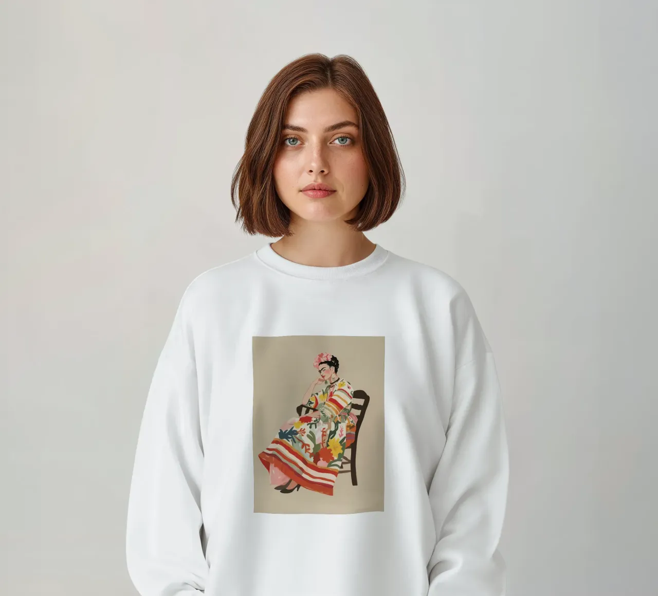 Frida eleganza floreale felpa da Carinaprint