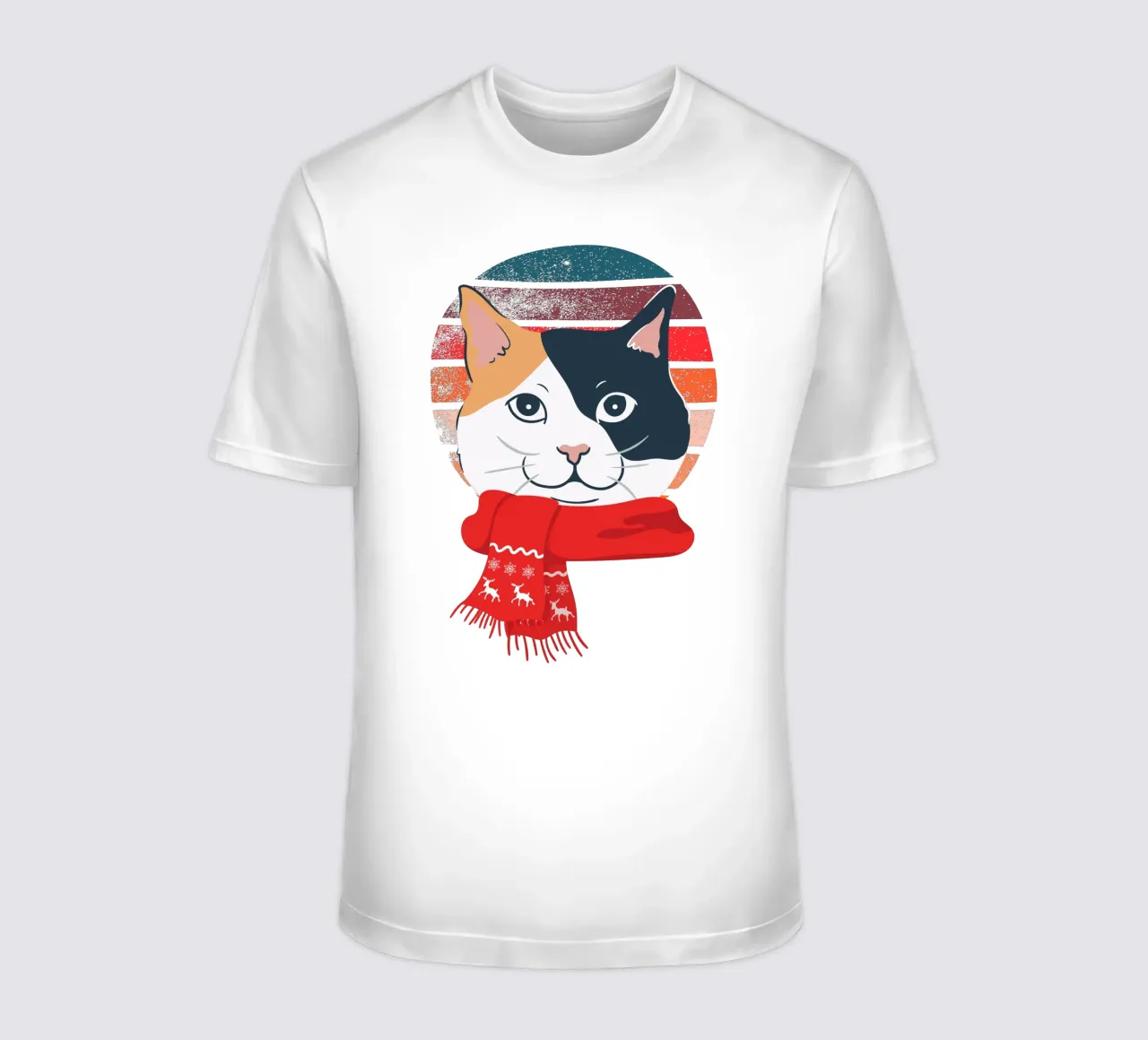 gatto con sciarpa rossa t-shirt da yukihana