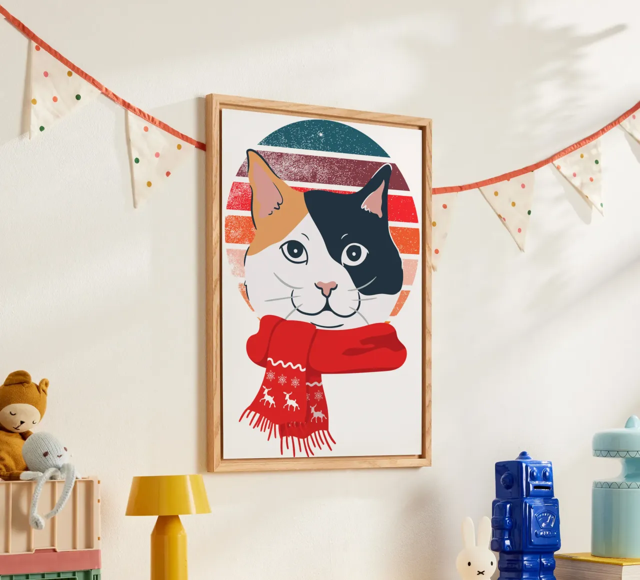 gatto con sciarpa rossa plexiglass da yukihana