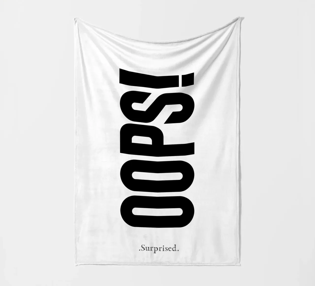 Oops Surprised Simple Modern Minimalist Typography fleece blanket by YV TYPOGRAPHY