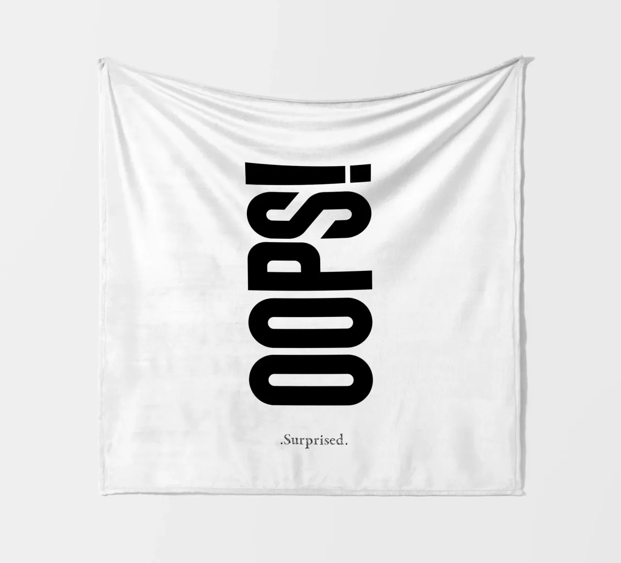 Oops Surprised Simple Modern Minimalist Typography fleece blanket by YV TYPOGRAPHY