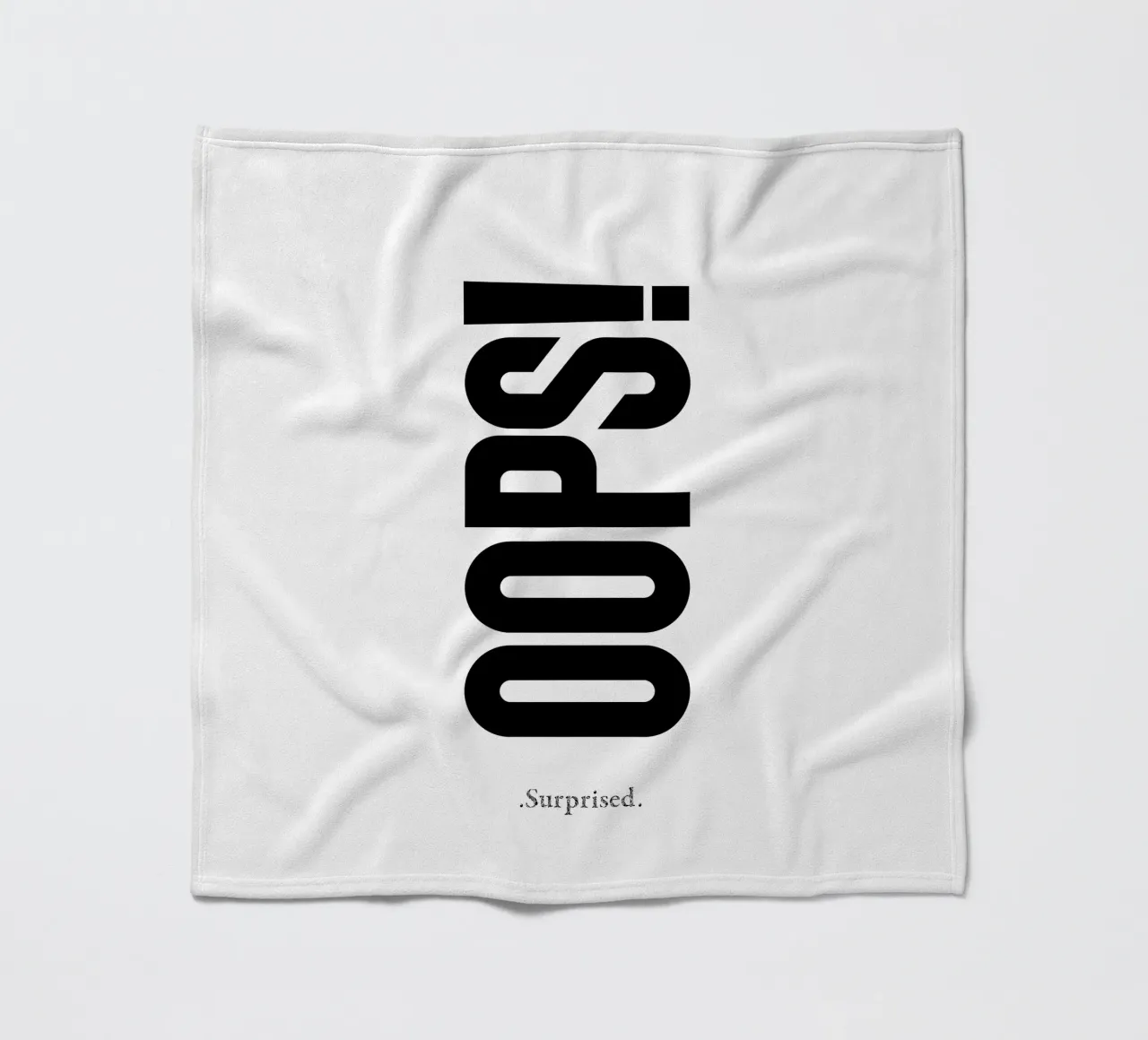 Oops Surprised Simple Modern Minimalist Typography fleece blanket by YV TYPOGRAPHY