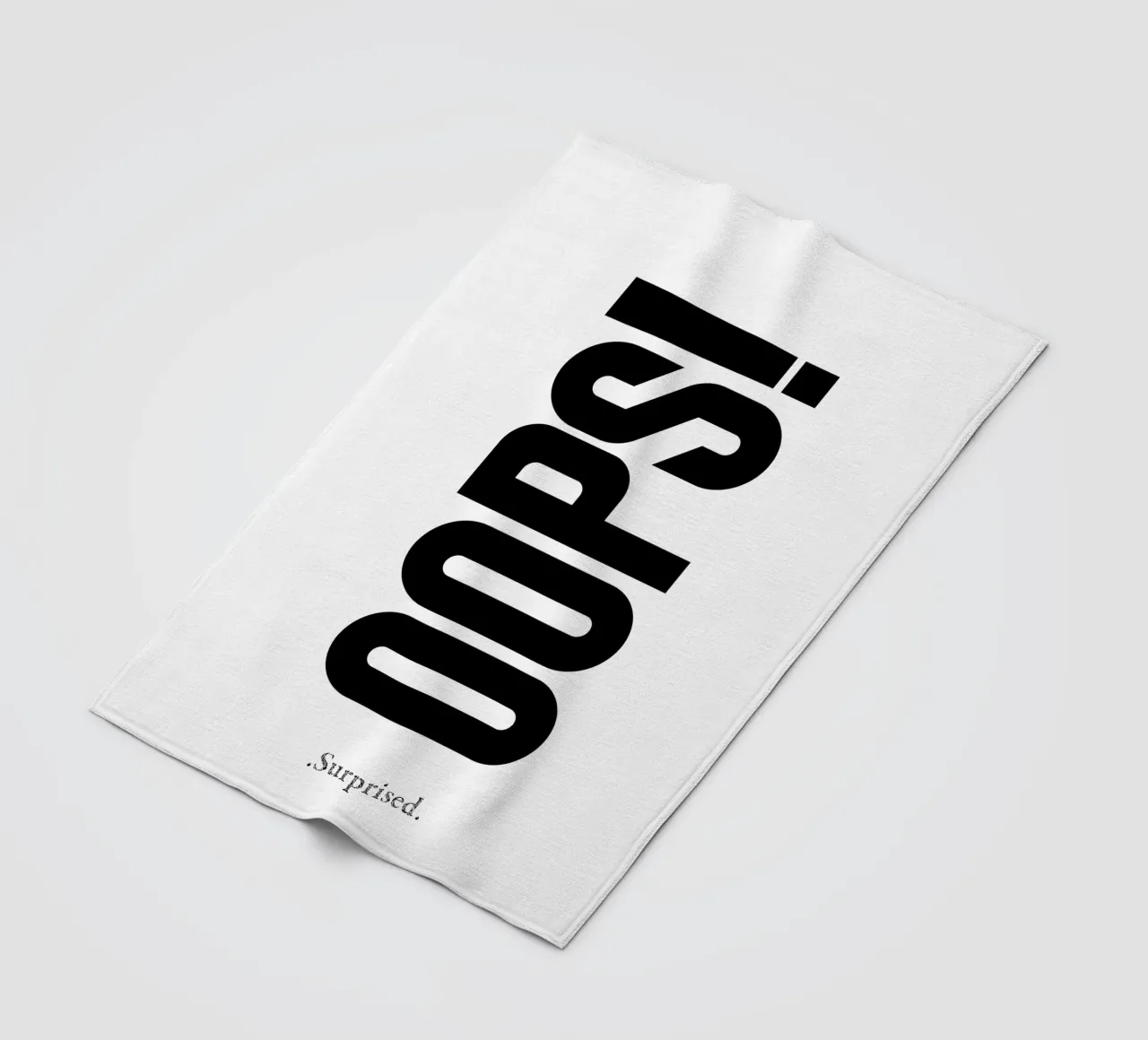 Oops Surprised Simple Modern Minimalist Typography fleece blanket by YV TYPOGRAPHY