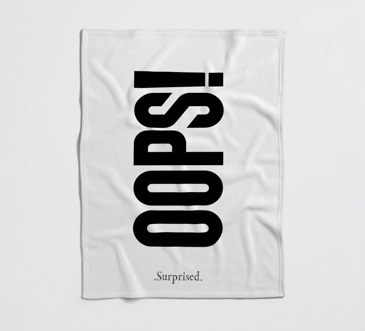 Oops Surprised Simple Modern Minimalist Typography fleece blanket by YV TYPOGRAPHY