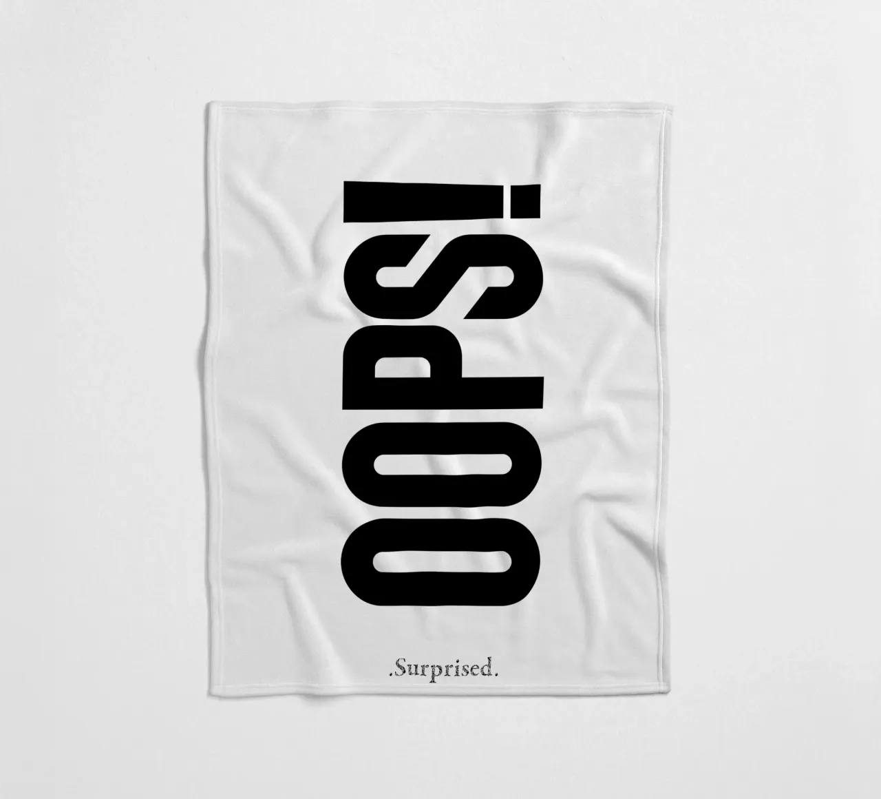 Oops Surprised Simple Modern Minimalist Typography fleece blanket by YV TYPOGRAPHY