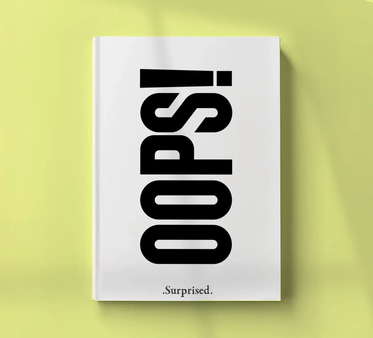 Oops Surprised Simple Modern Minimalist Typography notebook by YV TYPOGRAPHY