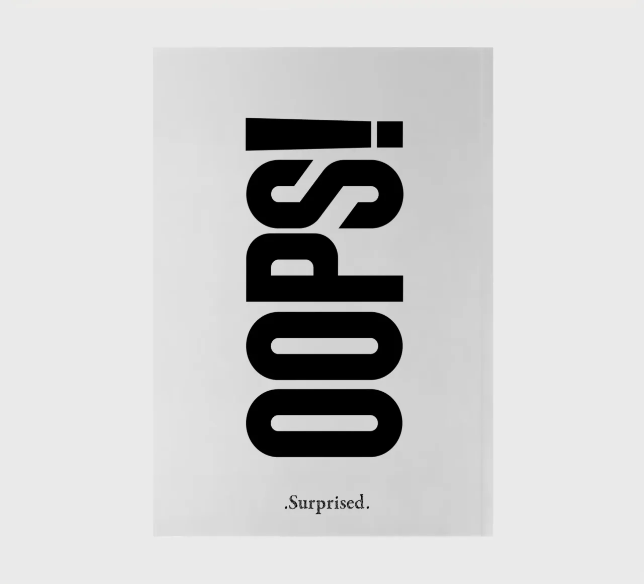 Oops Surprised Simple Modern Minimalist Typography notebook by YV TYPOGRAPHY
