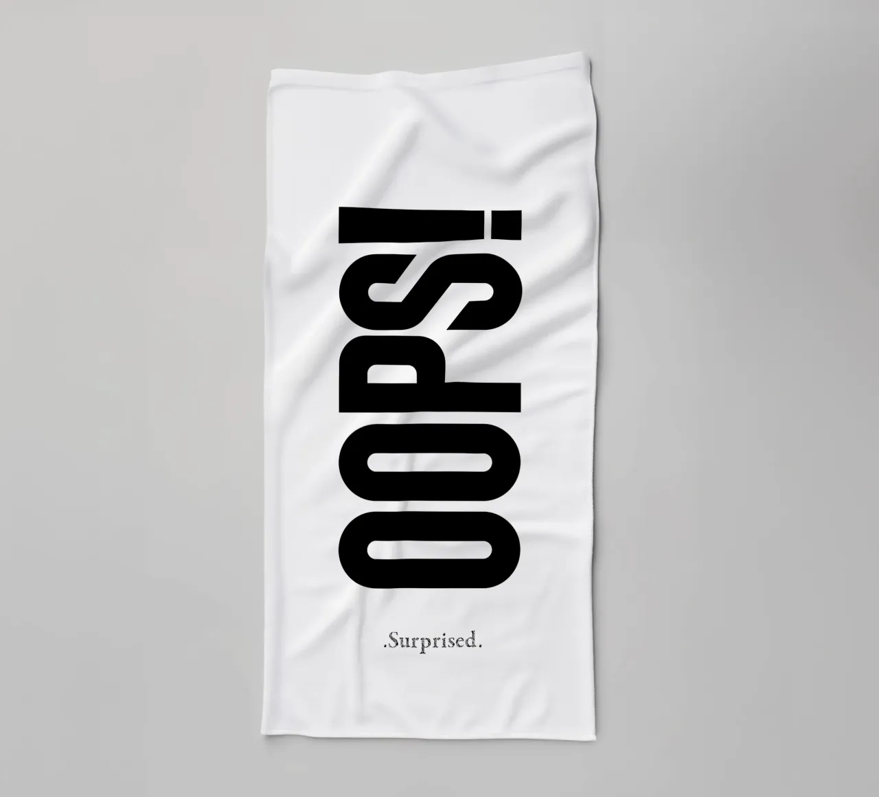 Oops Surprised Simple Modern Minimalist Typography towel by YV TYPOGRAPHY