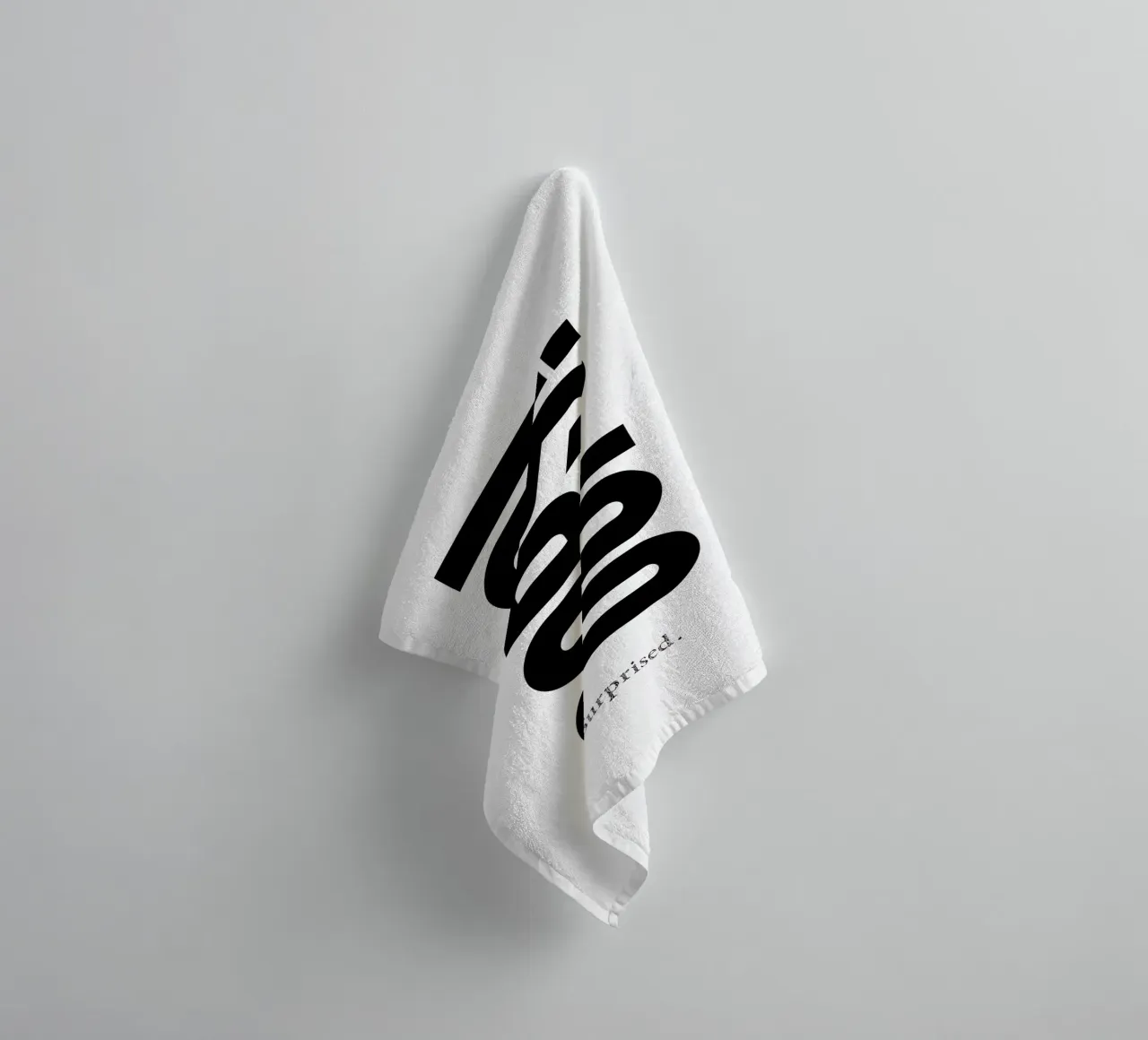 Oops Surprised Simple Modern Minimalist Typography towel by YV TYPOGRAPHY