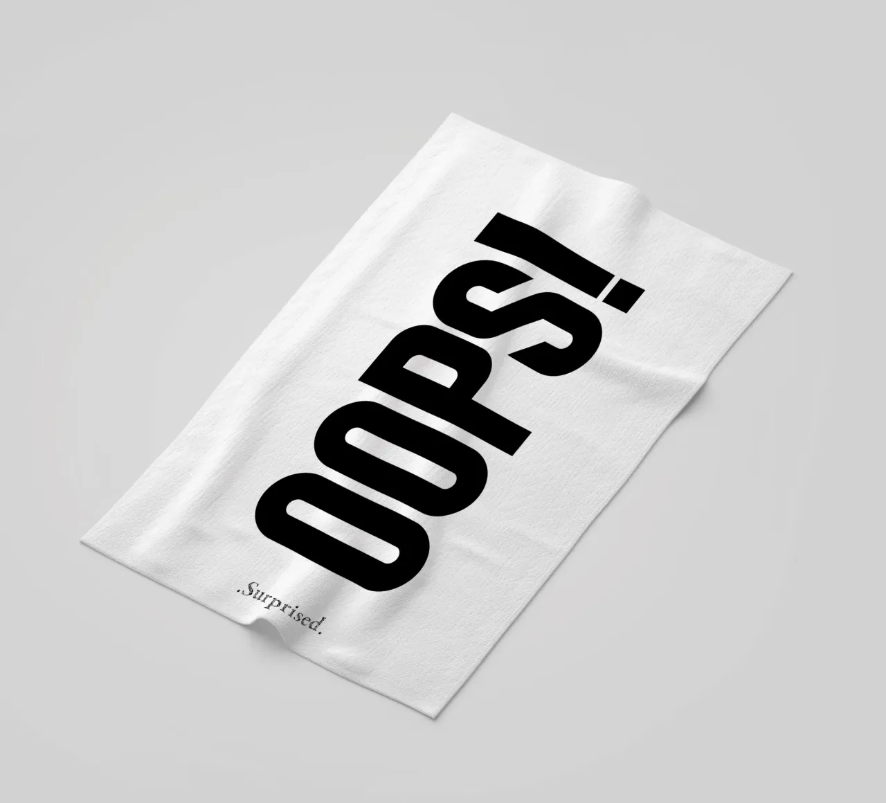 Oops Surprised Simple Modern Minimalist Typography beach towel by YV TYPOGRAPHY