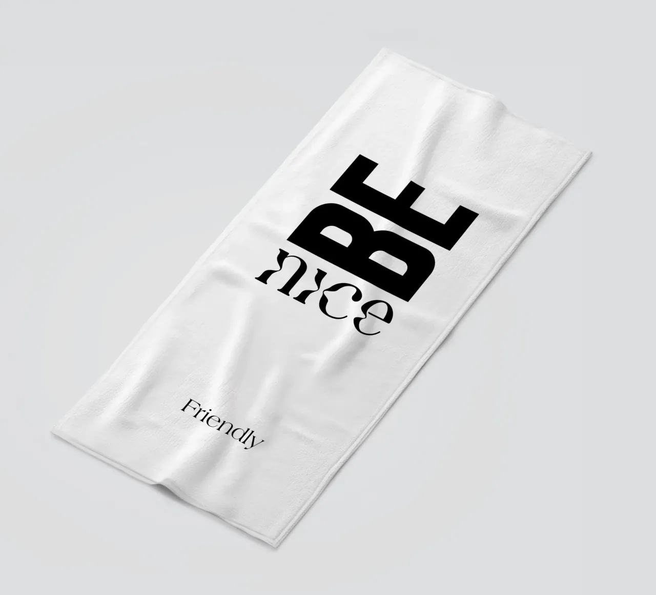 Be Nice Friendly Semplice tipografia minimalista telo mare da YV TYPOGRAPHY