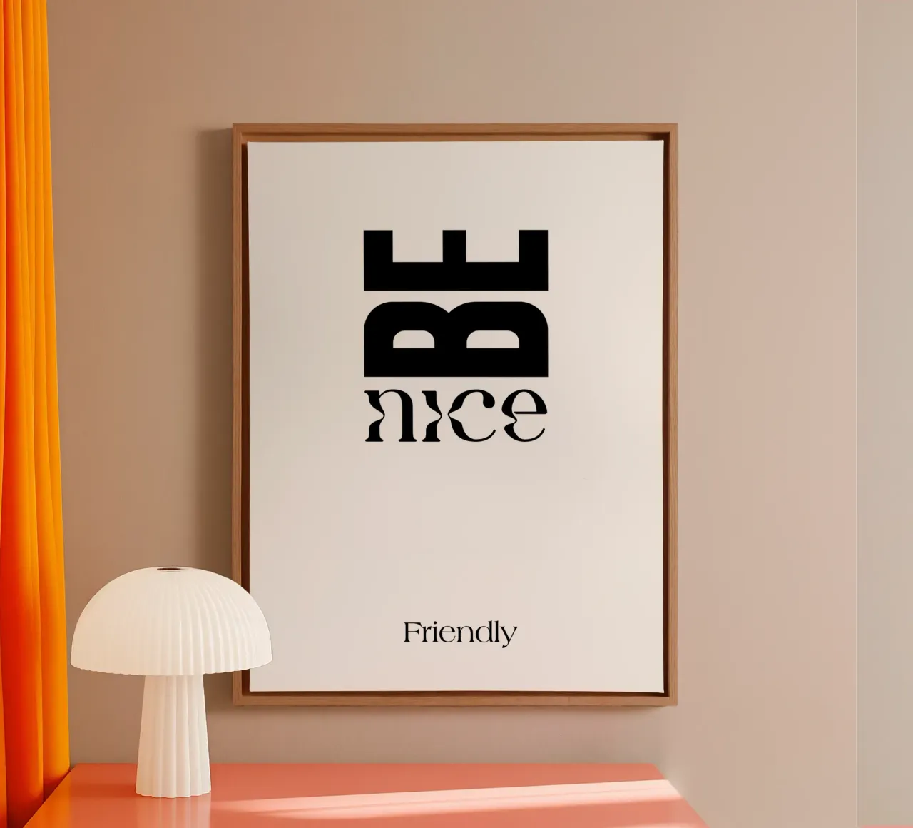 Be Nice Friendly Simple Minimalist Typography canvas by YV TYPOGRAPHY