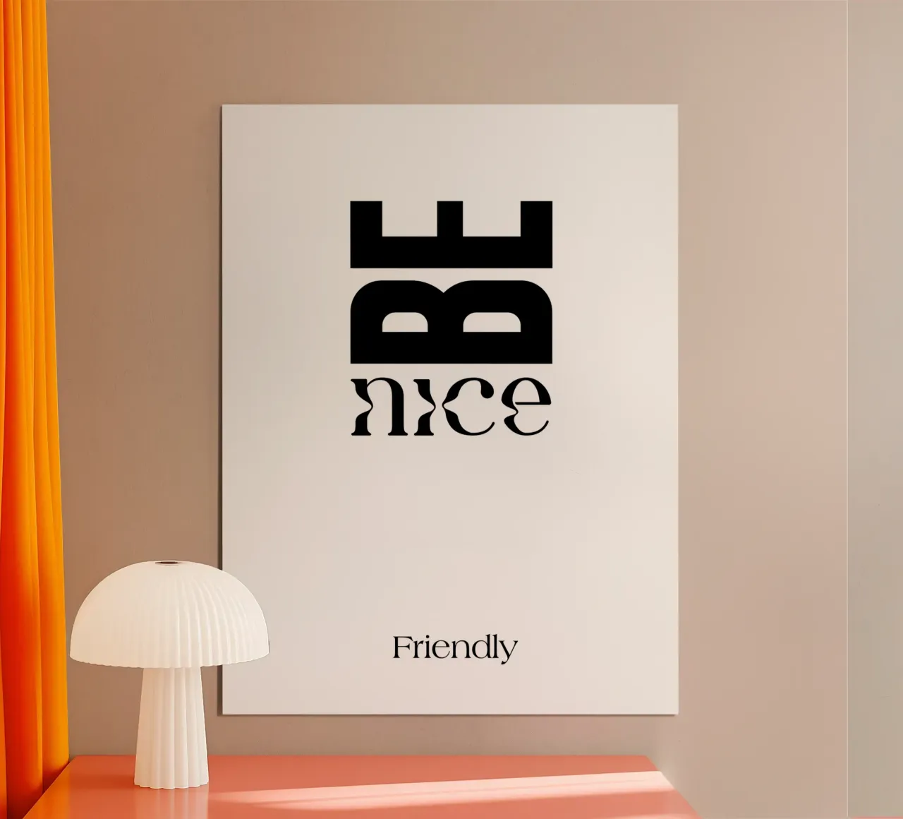 Be Nice Friendly Semplice tipografia minimalista carta hahnemühle da YV TYPOGRAPHY